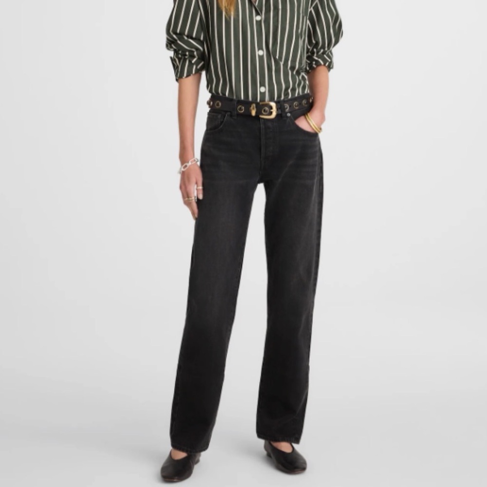 Madewell Women's Black Dean Easy Straight Jean